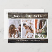 Barn Wood Wedding Save the Date Briefkaarten (Voorkant / Achterkant)