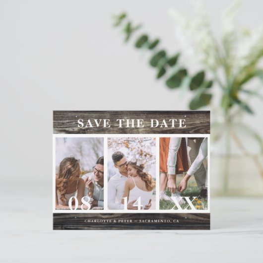 Barn Wood Wedding Save the Date Briefkaarten (Staand voorkant)