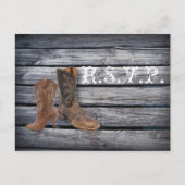 Barn Wood Westerne Cowboy trouwreactie RSVP Uitnodiging Briefkaart (Voorkant)