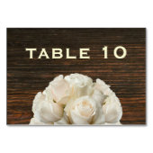 Barn Wood & White Roses Trouwtafel Kaart (Achterkant)