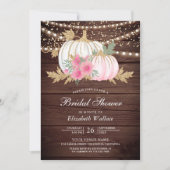 Barn Wood Witte Pompoen Roze Bloemen Vrijgezellenf Kaart (Voorkant)