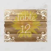 Barn Wood Zonnebloemen en kant Briefkaart (Achterkant)