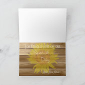 Barn Wood Zonnebloemen en kant Dank u Bedankkaart (Binnen)