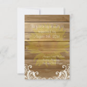 Barn Wood Zonnebloemen en  kant RSVP (Achterkant)