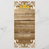 Barn Wood Zonnebloemen en  Lace Rack Kaart (Achterkant)
