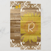 Barn Wood Zonnebloemen en  Lace Rack Kaart (Voorkant / Achterkant)
