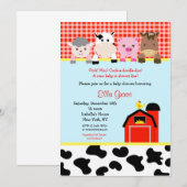 Barn yard Boerderij Barnyard Baby Shower Invitatio Kaart (Voorkant / Achterkant)