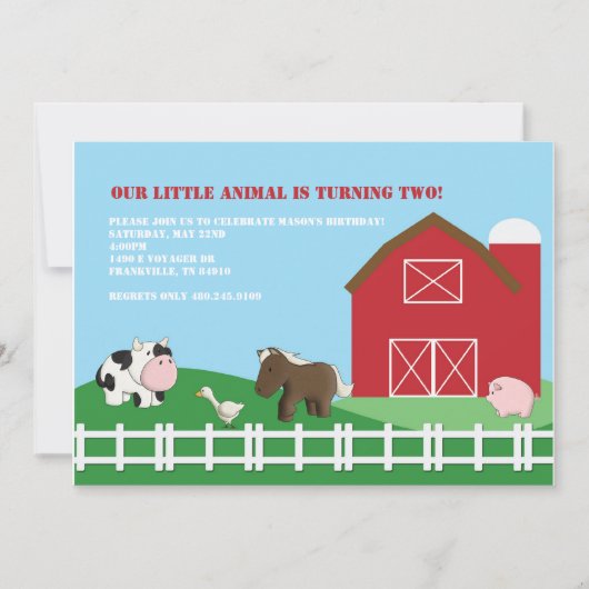 Barn Yard Friends Uitnodiging (Voorkant)