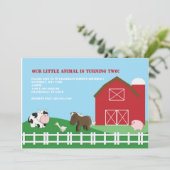 Barn Yard Friends Uitnodiging (Staand voorkant)