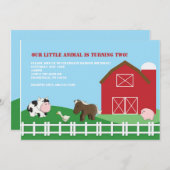 Barn Yard Friends Uitnodiging (Voorkant / Achterkant)