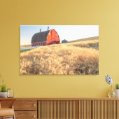 Barn, zomertarwevelden nabij Spraag, oostelijk dee Canvas Afdruk (Insitu (Woonkamer))