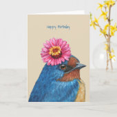 Barn-zwaluw verjaardagskaart kaart (Gele Bloem)