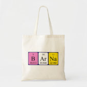 Barna periodieke table name canvas tas (Voorkant)