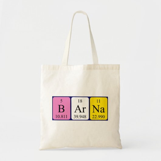 Barna periodieke table name canvas tas (Voorkant)