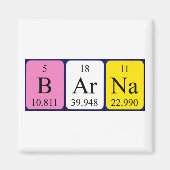 Barna periodieke table name magnet (Voorkant)