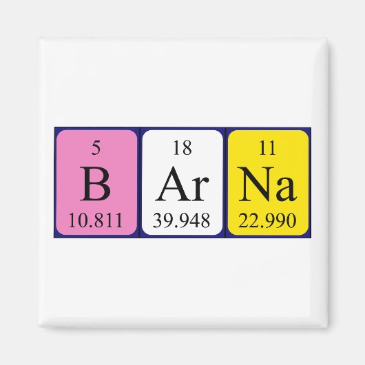 Barna periodieke table name magnet (Voorkant)