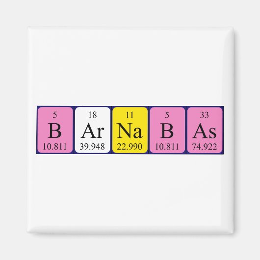 Barnabas periodieke lijstnaam magnet (Voorkant)