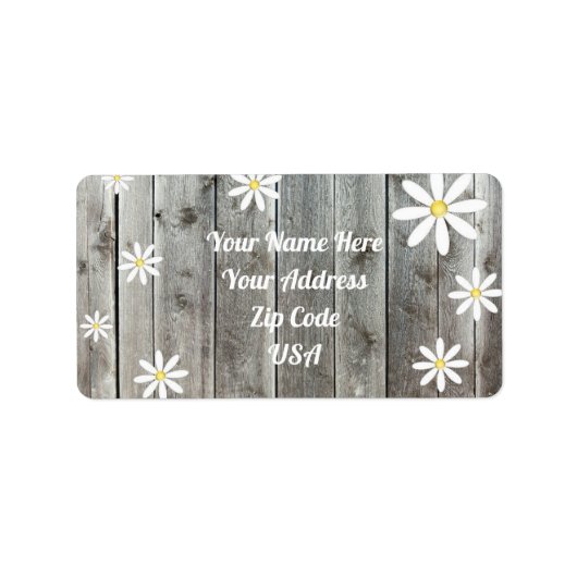Barnboard Daisy Return Address Labels (Voorkant)