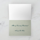 Barnboards Geroeste Groene Sterren Feestdagen Kaart (Binnen)