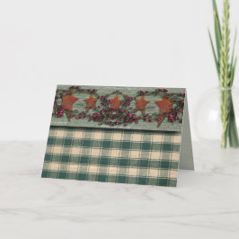 Barnboards Geroeste Groene Sterren Feestdagen Kaart