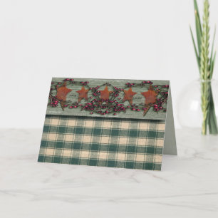 Barnboards Geroeste Groene Sterren Feestdagen Kaart