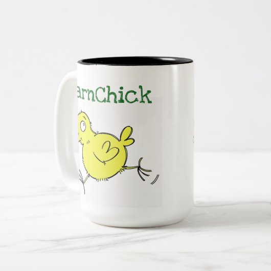 BarnChick, dat ben ik. Koffiemok Tweekleurige Koffiemok (Voorkant links)