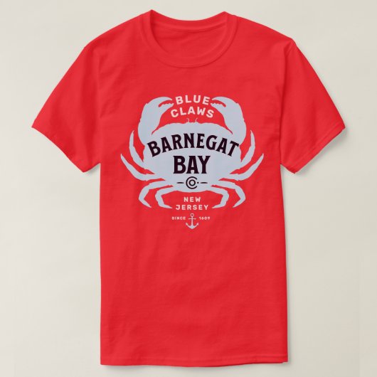 Barnegat Bay Blauwe klauwen T-shirt (Design voorkant)