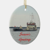Barnegat Inlet Season's Greetings Keramisch Ornament (Rechts)