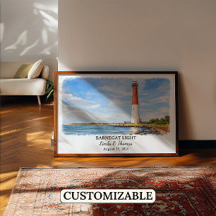 Barnegat Light New Jersey Poster, Aquarel Poster