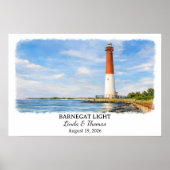 Barnegat Light New Jersey Poster, Aquarel Poster (Voorkant)