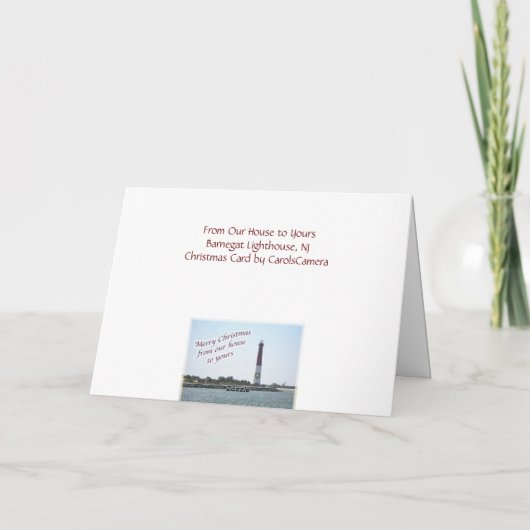 Barnegat Lighthouse Christmas Kaart (Achterkant)
