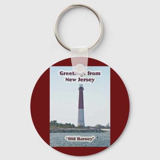 Barnegat Lighthouse NJ Greetings Sleutelhanger (Voorkant)