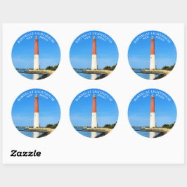 Barnegat Vuurtoren, New Jersey Ronde Stickers