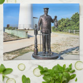 Barnegat Vuurtoren, New Jersey Theedoek (Gevouwen)