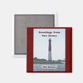 Barnegat Vuurtoren NJ Groeten Magnet (Voorkant / Achterkant)