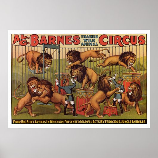 Barnes Circus Adverteren Poster uit de jaren twint (Voorkant)