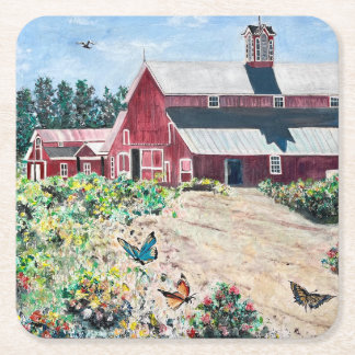 Barnes en vlinders kartonnen onderzetters