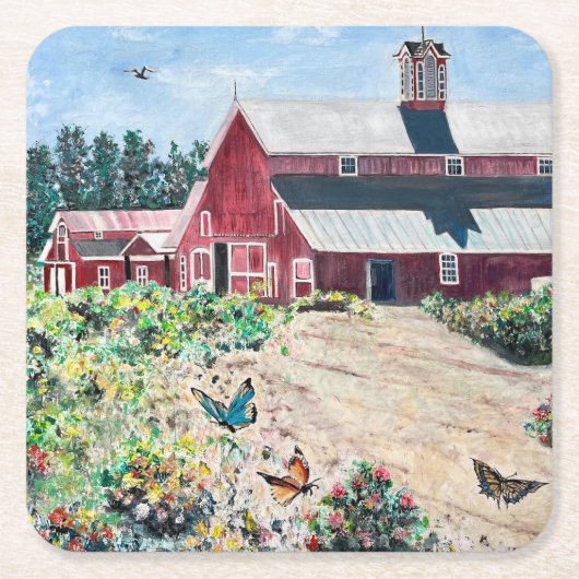 Barnes en vlinders kartonnen onderzetters (Voorkant)