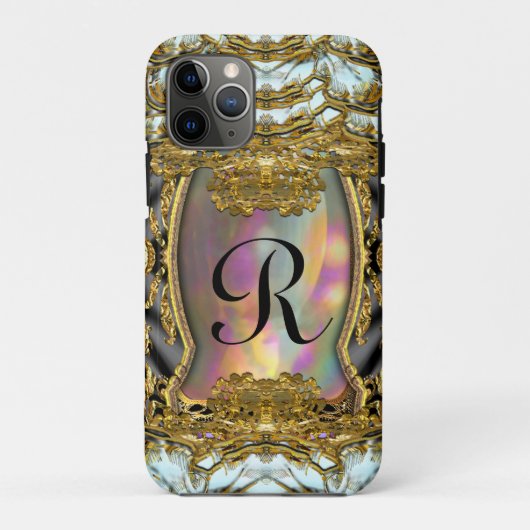 Barnetcue Dubois II Protected Baroque Monogram Case-Mate iPhone Case (Achterkant)