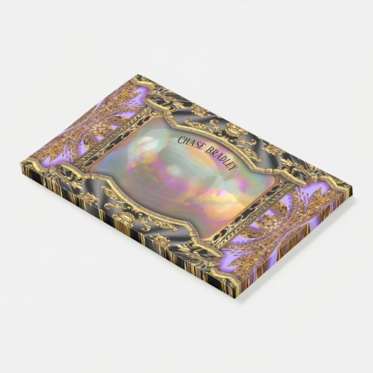 Barnetcue Dubuios Cool Baroque Monogram Post-it® Notes (Schuin)