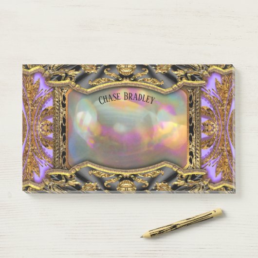 Barnetcue Dubuios Cool Baroque Monogram Post-it® Notes (Op bureau)