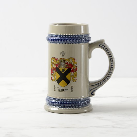 Barnett Coat of Arms Stein / Barnett Family Crest Bierpul (Rechts)