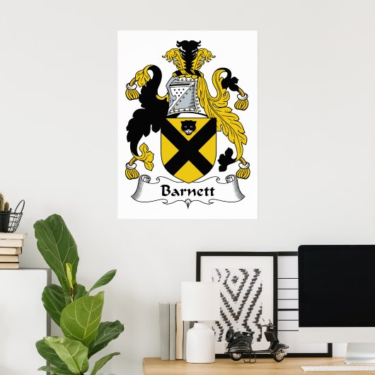 Barnett Family Crest Poster (Thuiskantoor)