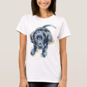 Barney, Black Labrador retriever puppy T-shirt (Voorkant)
