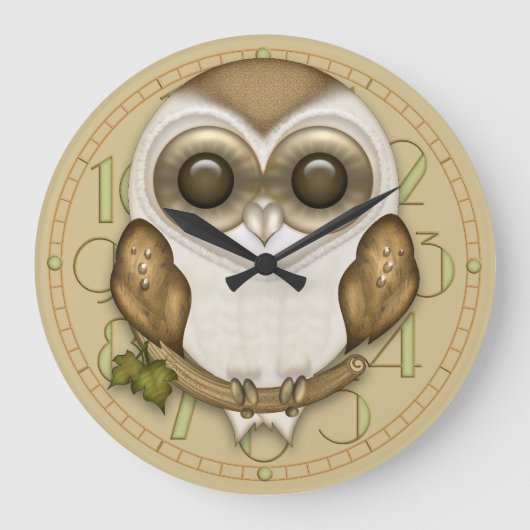 Barney de Barn Owl Wall klok (Voorkant)