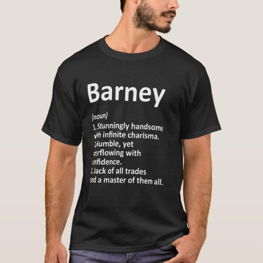 Barney Definition Persoonlijke naam Funny Birthday T-shirt (Voorkant)