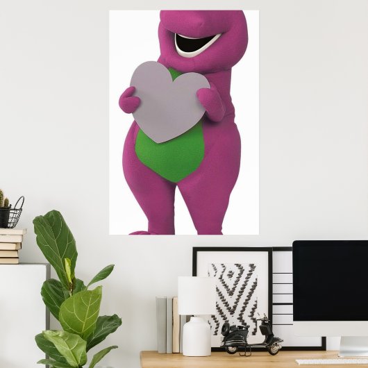Barney met hart poster (Thuiskantoor)