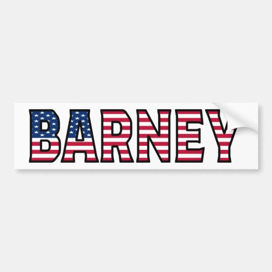 Barney Naam Voornaam USA Sticker Autosticker Auto (Voorkant)