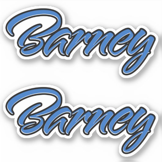 Barney Name blue Aufkleber Sticker Stickerset (Voorkant)