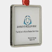 Barney Roller Rink Kerstmis 2024 Metalen Ornament (Rechts)